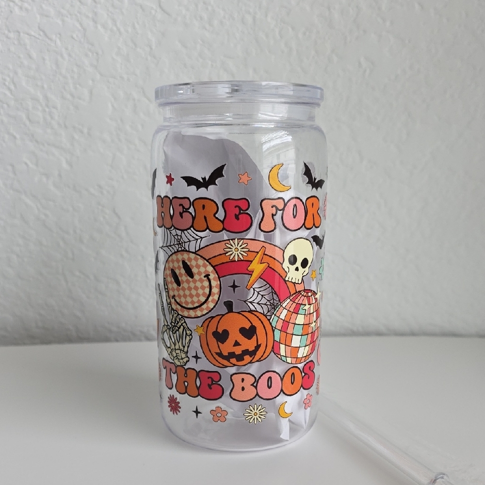 Halloween Themed Party Acrylic Cup with Straw 16oz